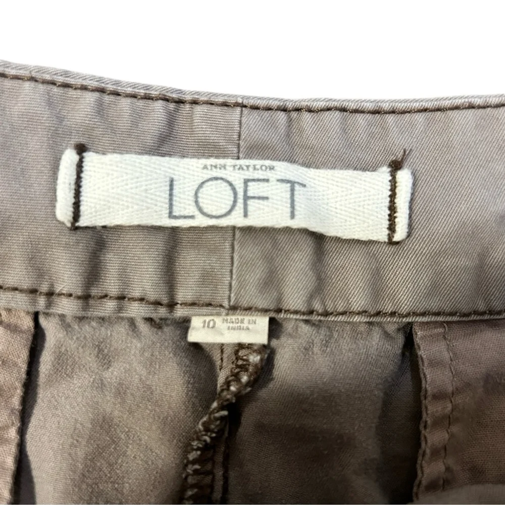 LOFT Tan Bermuda Shorts Classic Cotton Blend 10